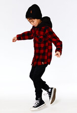 Deux Par Deux Red Light Polar Lumberjack Hooded Shirt