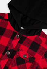 Deux Par Deux Red Light Polar Lumberjack Hooded Shirt