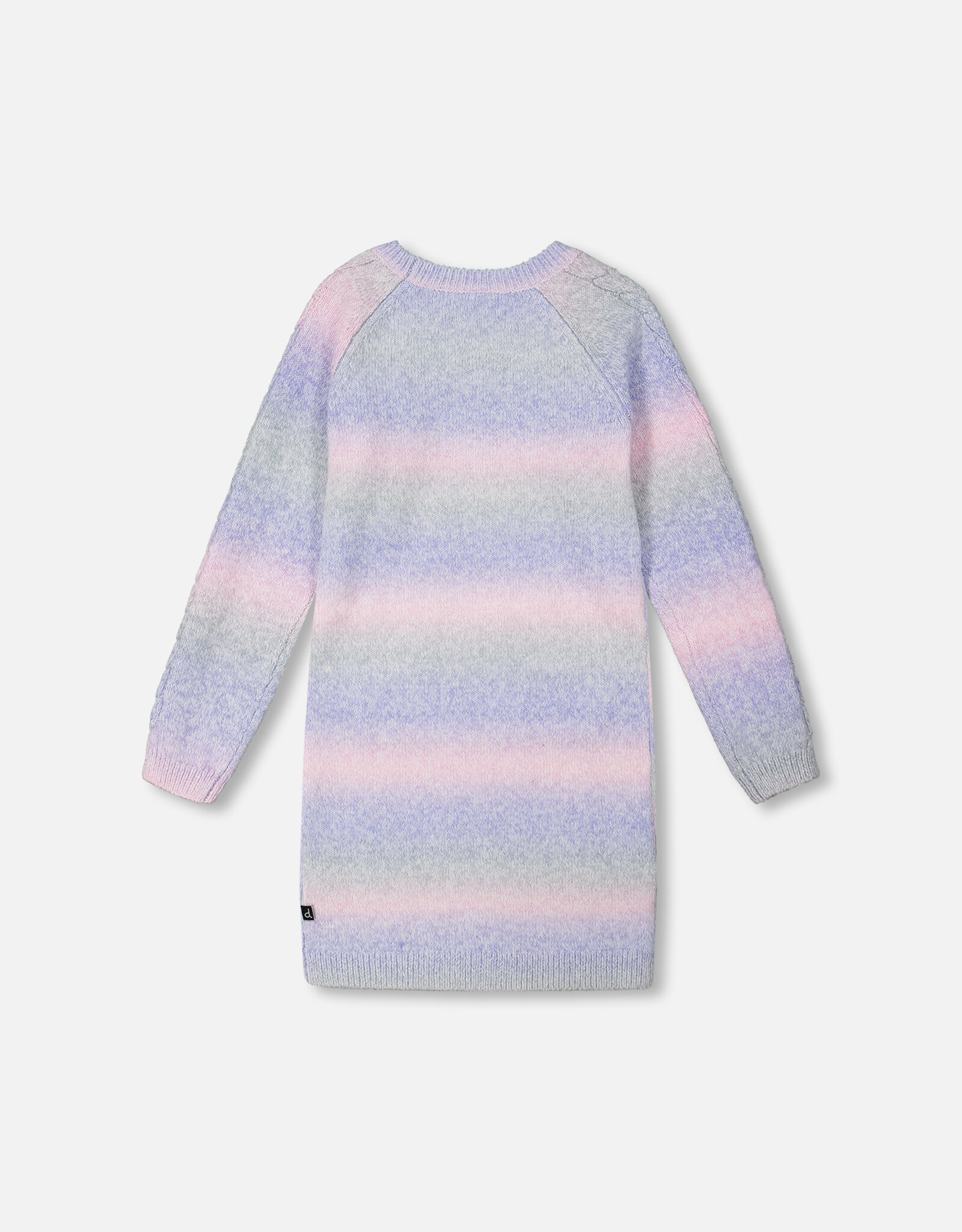 Deux Par Deux Fuschia Pink Color Gradient Sweater Dress with Kangaroo Pocket
