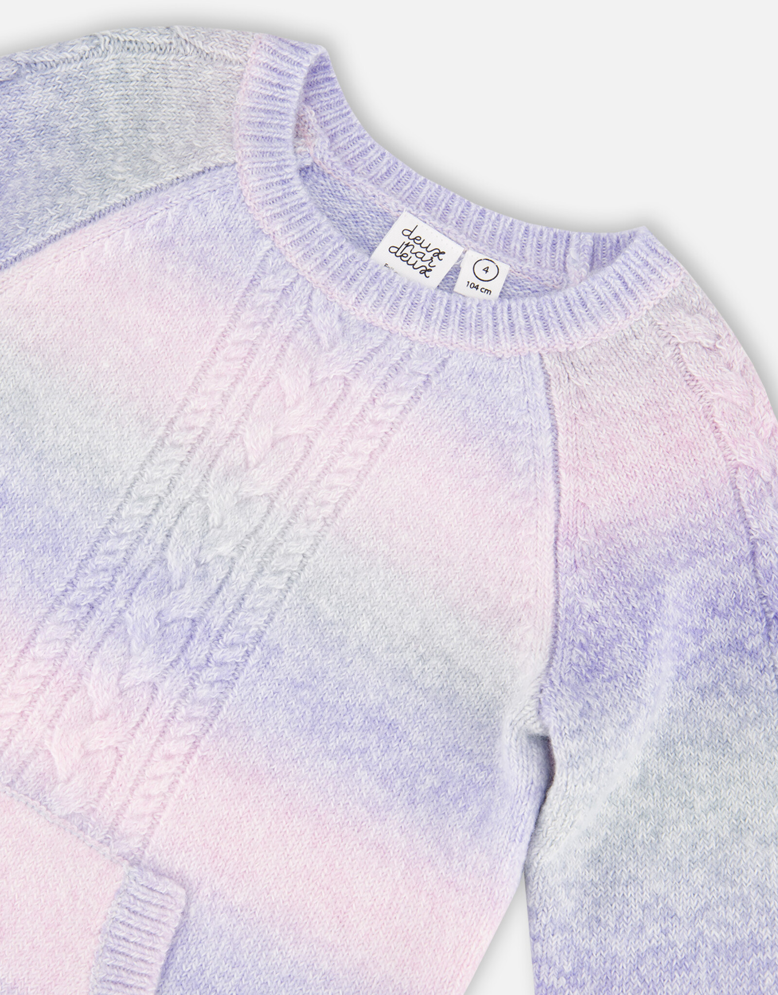 Deux Par Deux Fuschia Pink Color Gradient Sweater Dress with Kangaroo Pocket