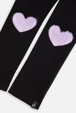 Deux Par Deux Anthracite Stretch Legging with Heart Knee