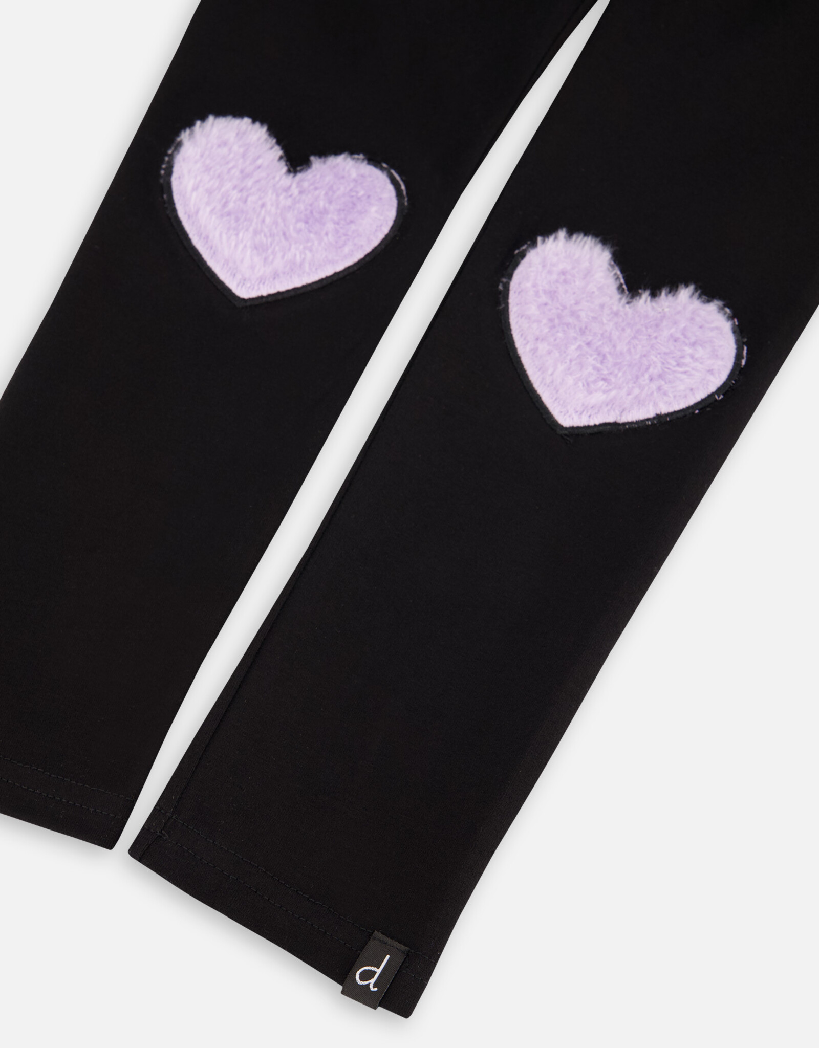 Deux Par Deux Anthracite Stretch Legging with Heart Knee
