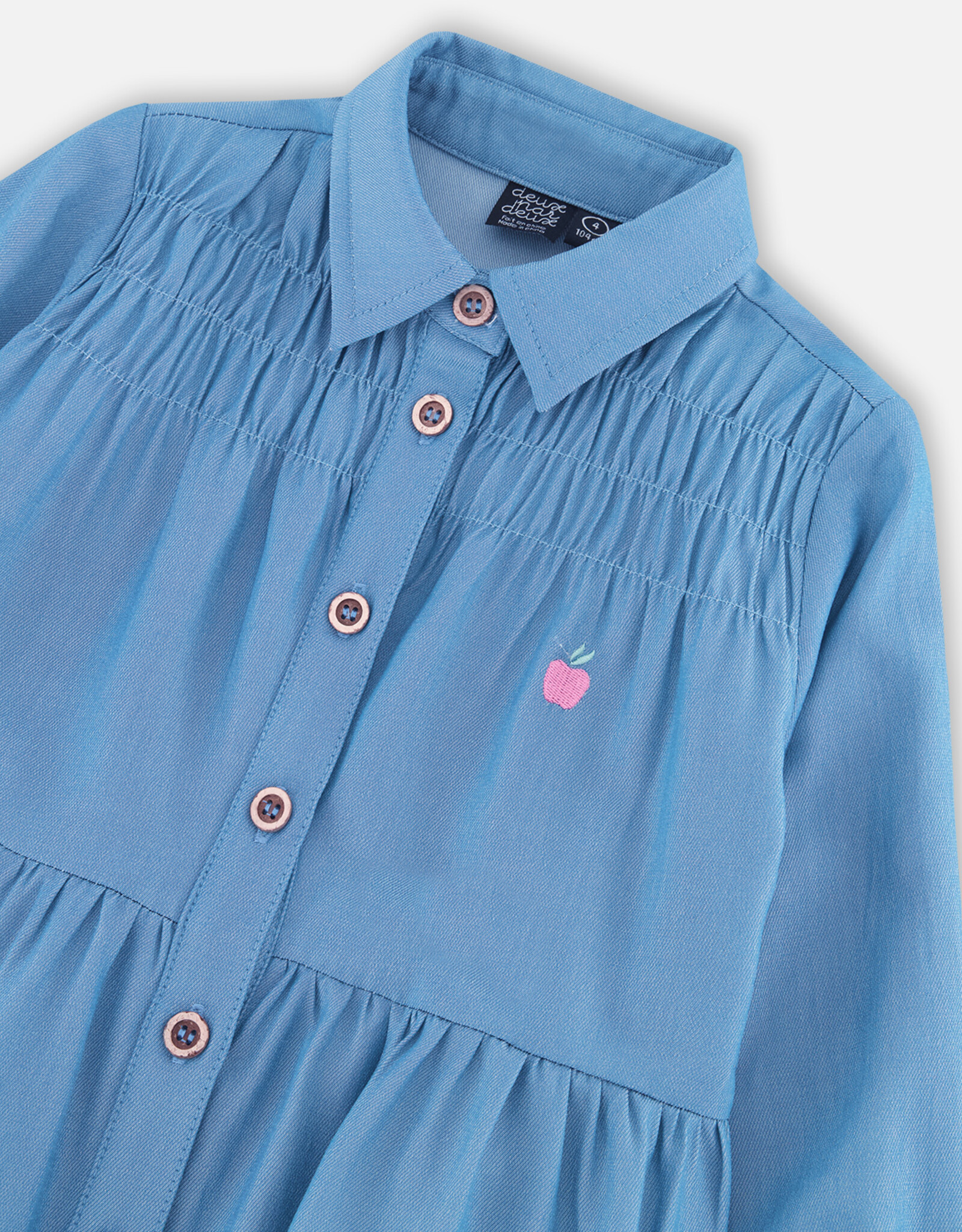 Deux Par Deux Navy Denim Chambray Dress