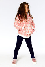 Deux Par Deux Plaid Terra Cotta Plush Full Zip Hooded Jacket With Pockets