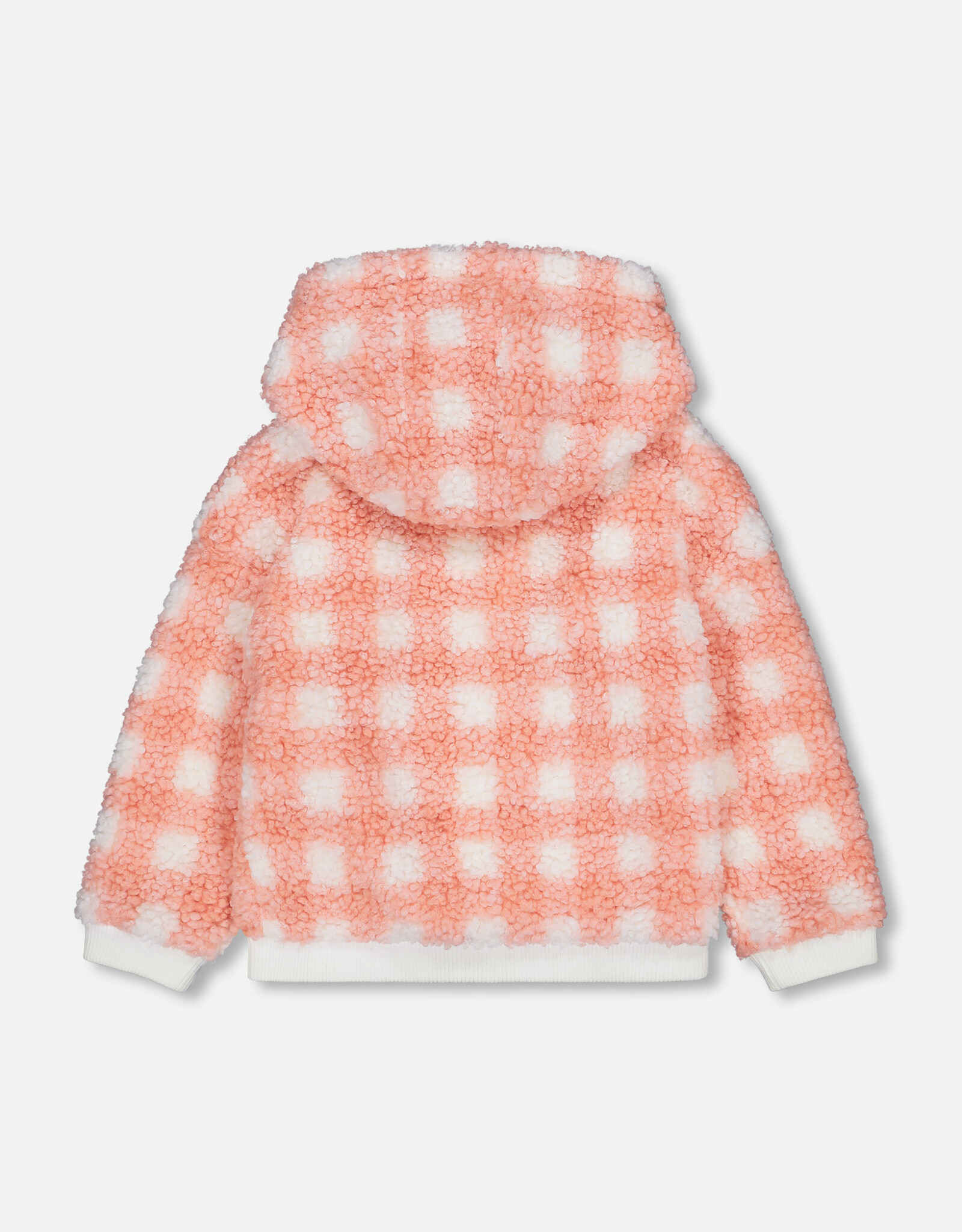 Deux Par Deux Plaid Terra Cotta Plush Full Zip Hooded Jacket With Pockets