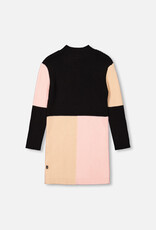 Deux Par Deux Black Color Block Sweater Dress