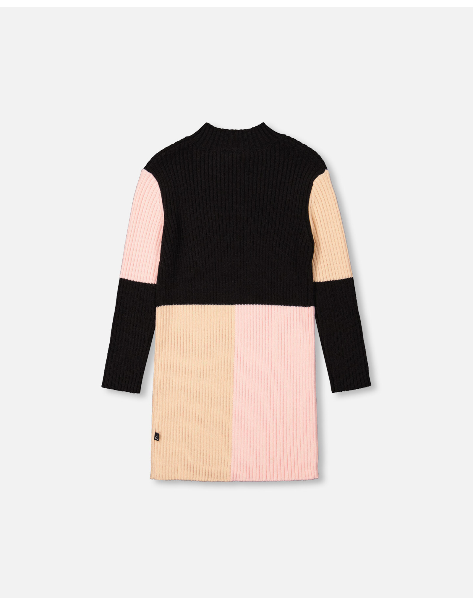 Deux Par Deux Black Color Block Sweater Dress