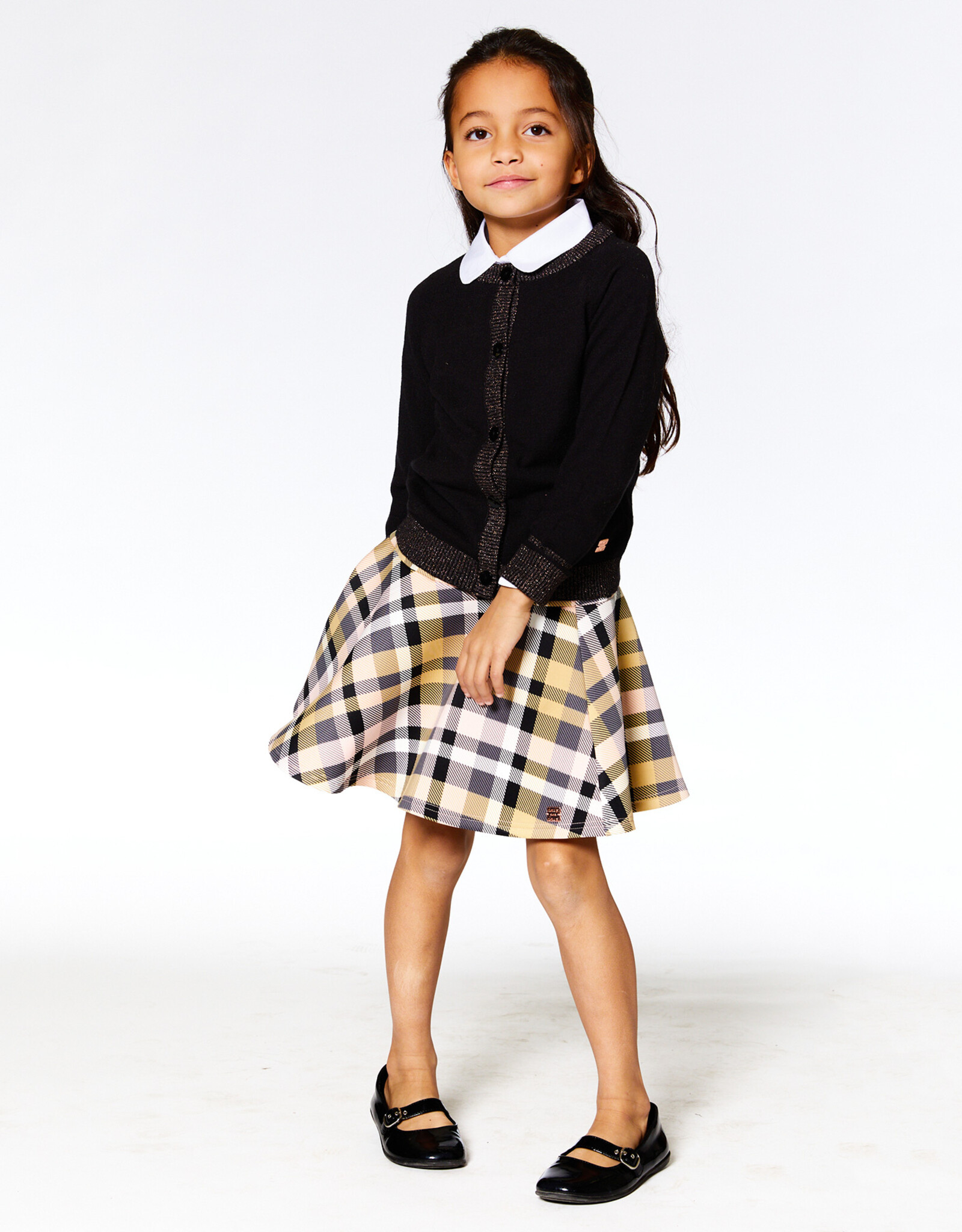 Deux Par Deux Anthracite Knitted Cardigan with Lurex Rib