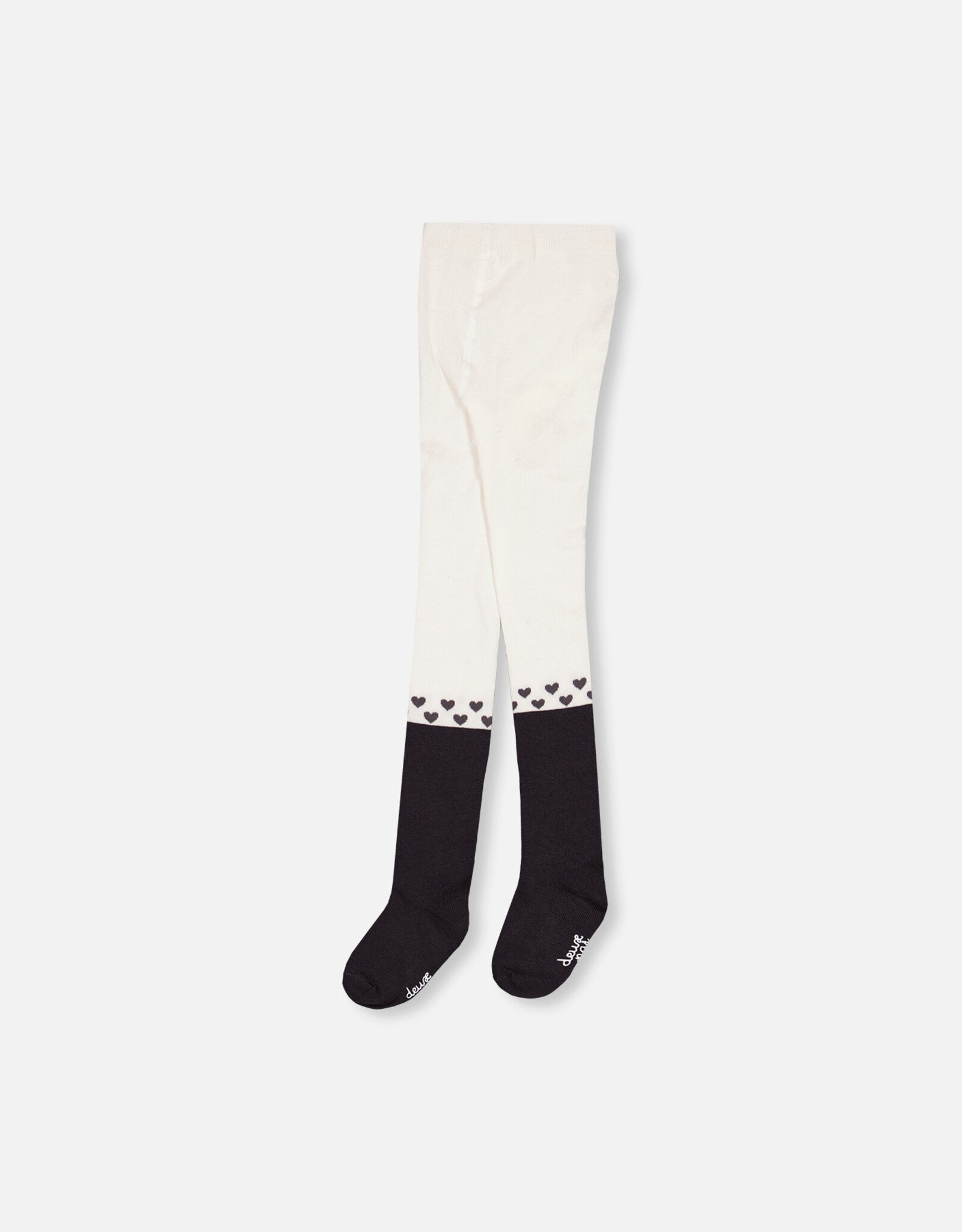 Deux Par Deux Blackened Pearl Tights with Hearts