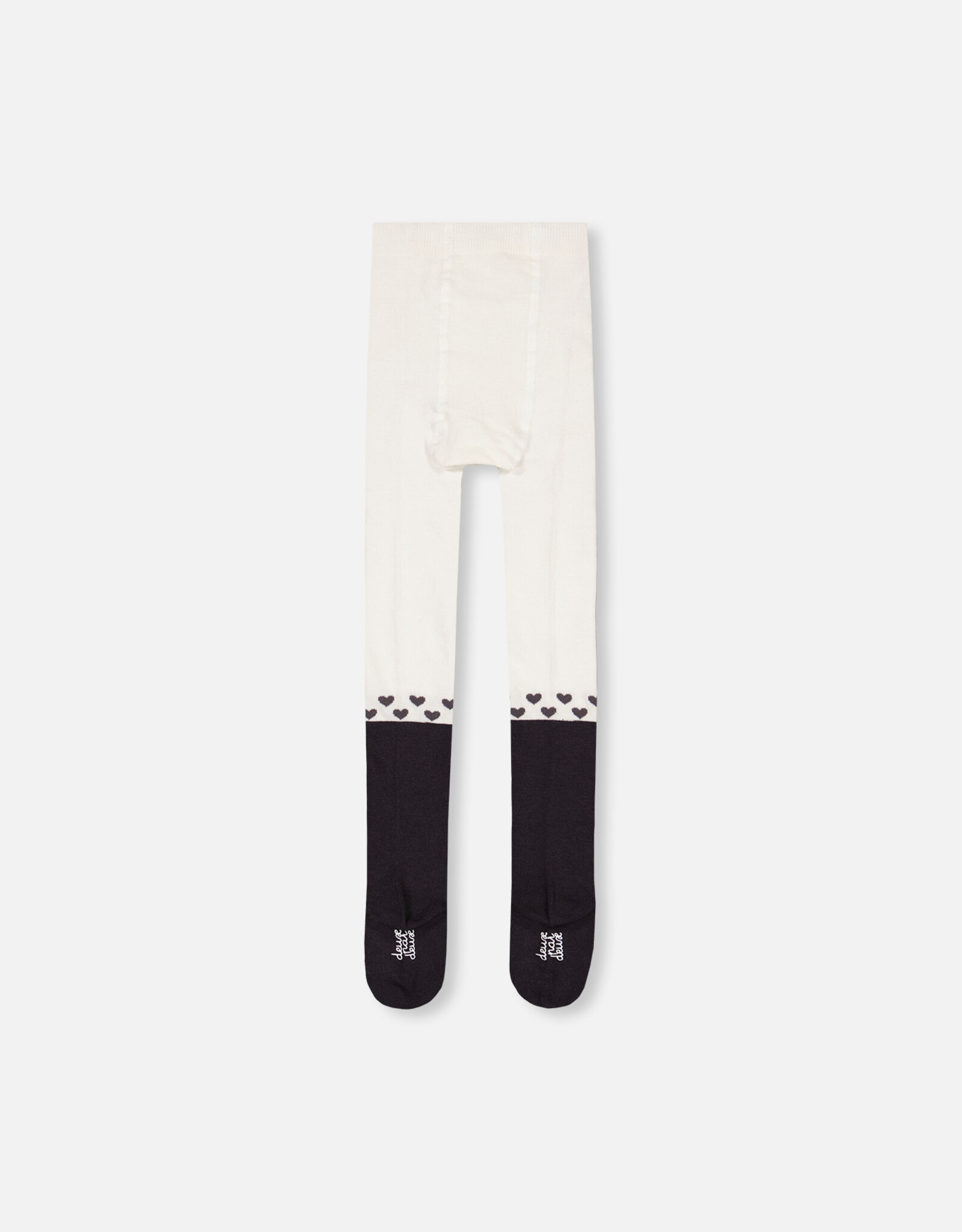 Deux Par Deux Blackened Pearl Tights with Hearts