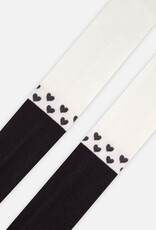 Deux Par Deux Blackened Pearl Tights with Hearts