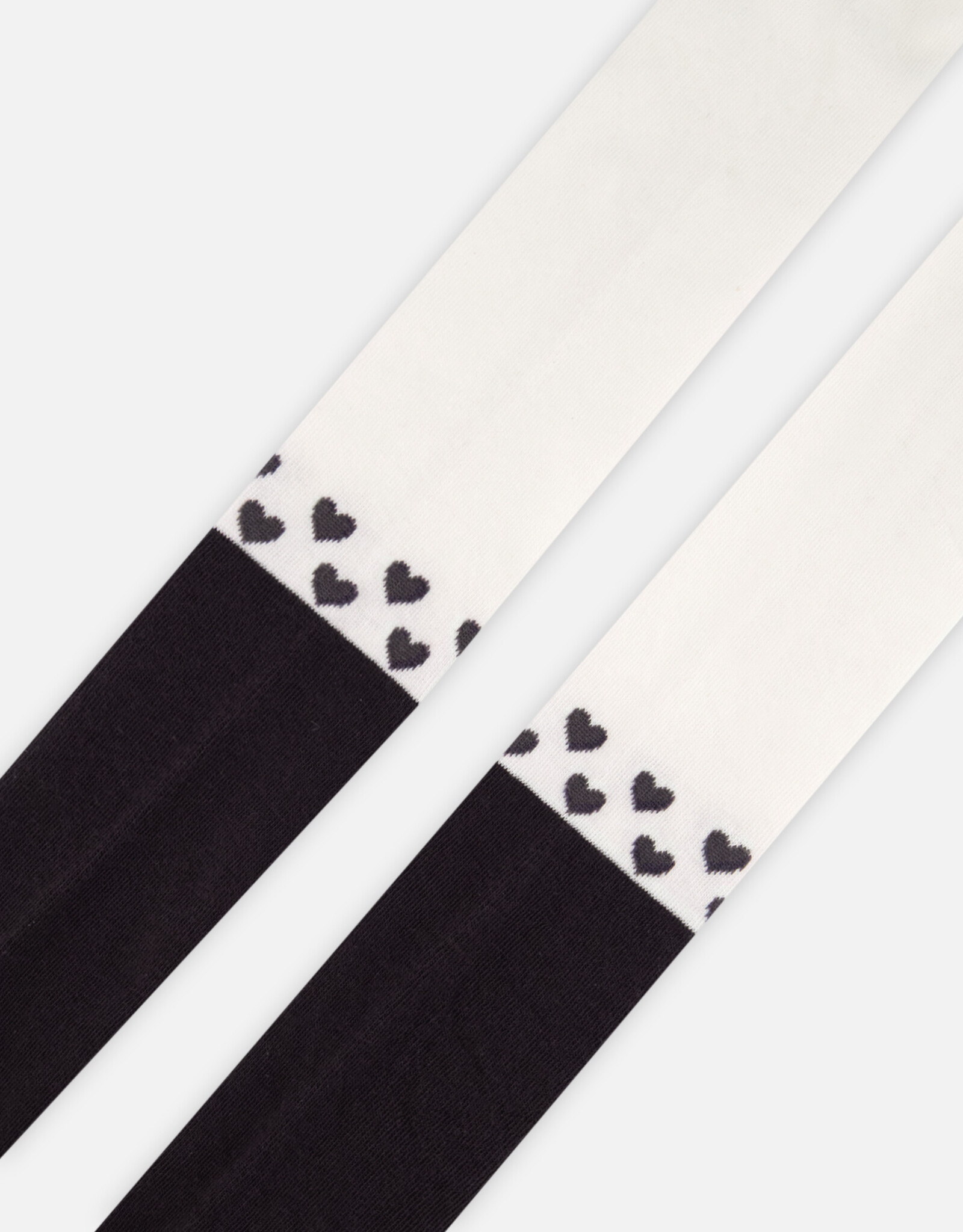 Deux Par Deux Blackened Pearl Tights with Hearts