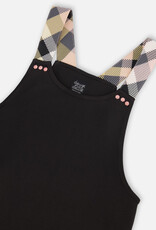 Deux Par Deux Anthracite Milano Overalls with Plaid Pockets