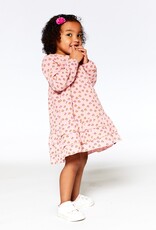 Deux Par Deux Little Pink Flowers Long Sleeve Dress with Frills