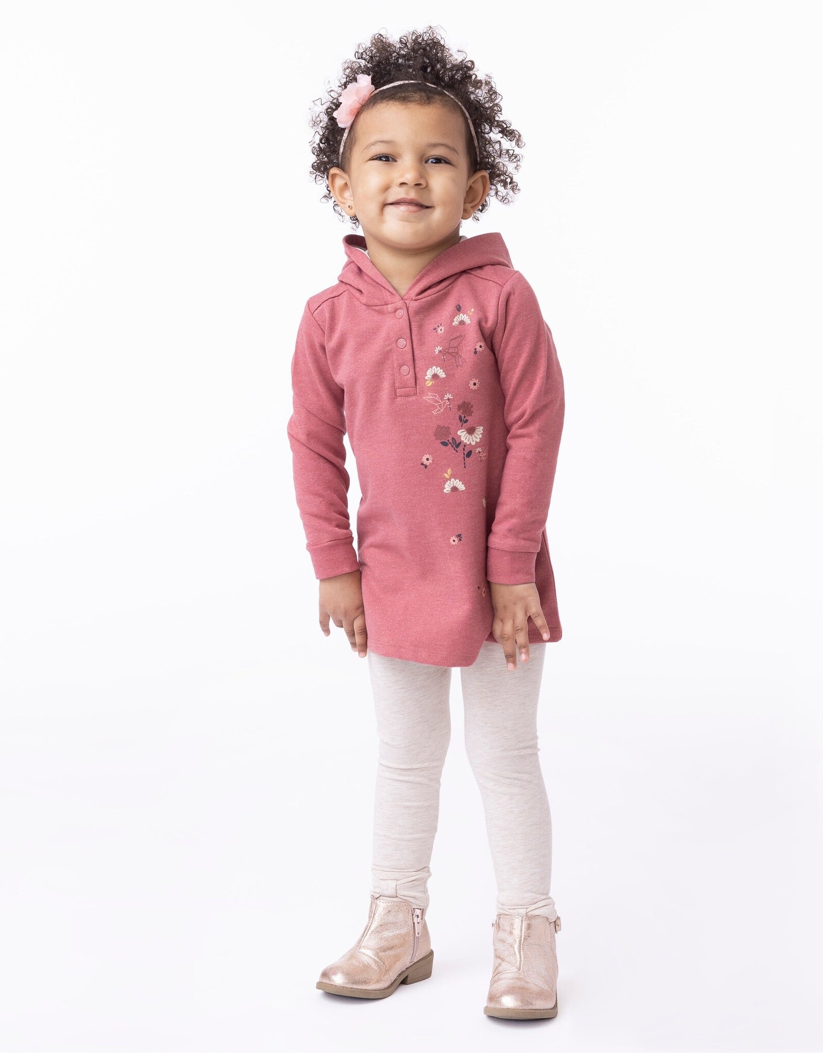 Noruk Love and Birds Pink Hooded Tunic