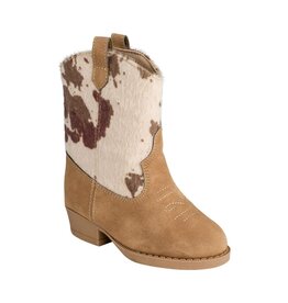 Baby Deer Lane Hard-soled Brown and Animal Hyde Print Western Boot