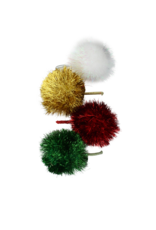 Bows Arts Tinsel Pom Elastic Hair Tie