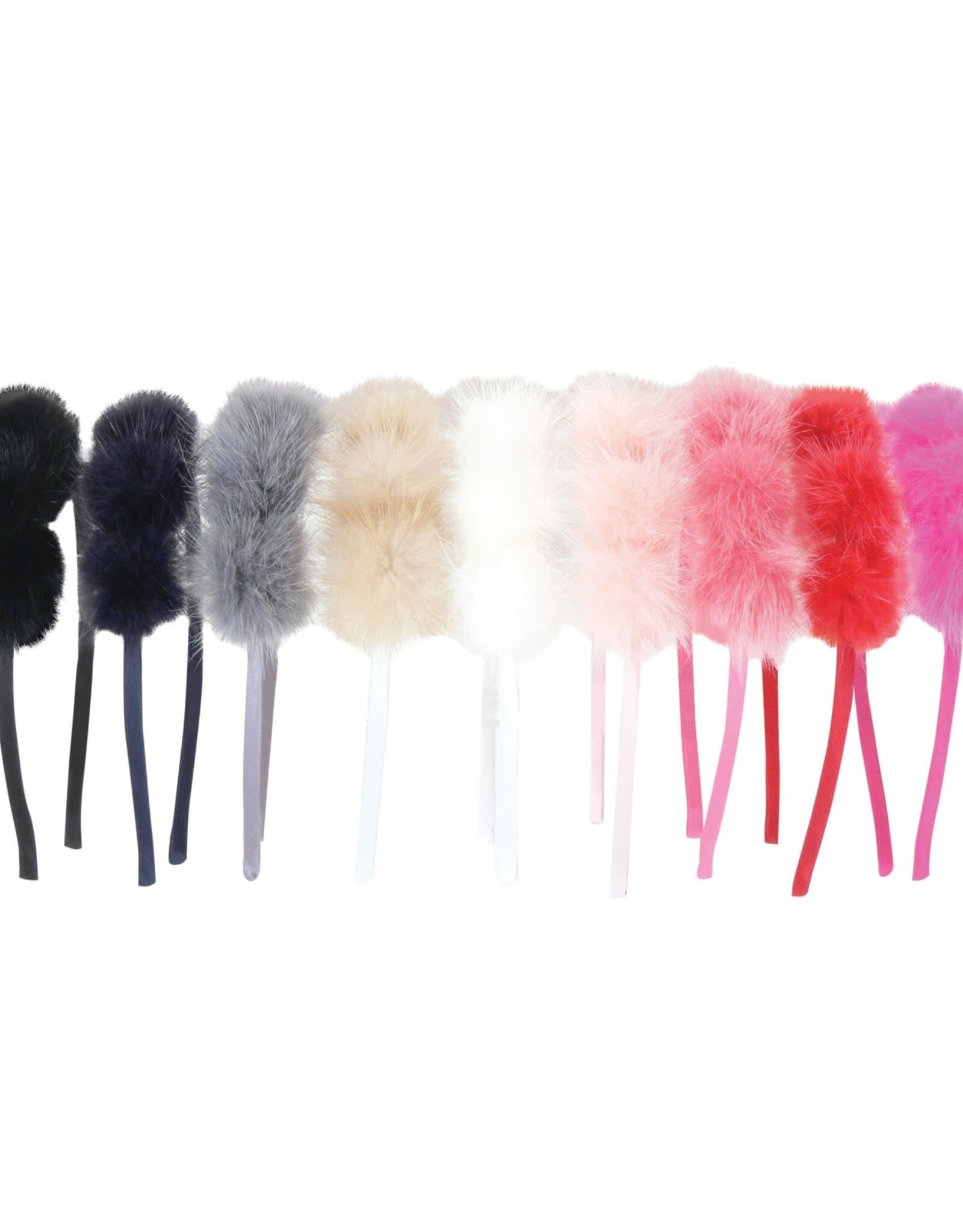 Bows Arts Triple Mink Pompom Headband