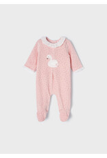 Mayoral Baby Rose Swan Velour Onesie