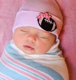 ilybean Nursery Beanie - Pink Football Bow