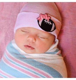 ilybean Nursery Beanie - Pink Football Bow