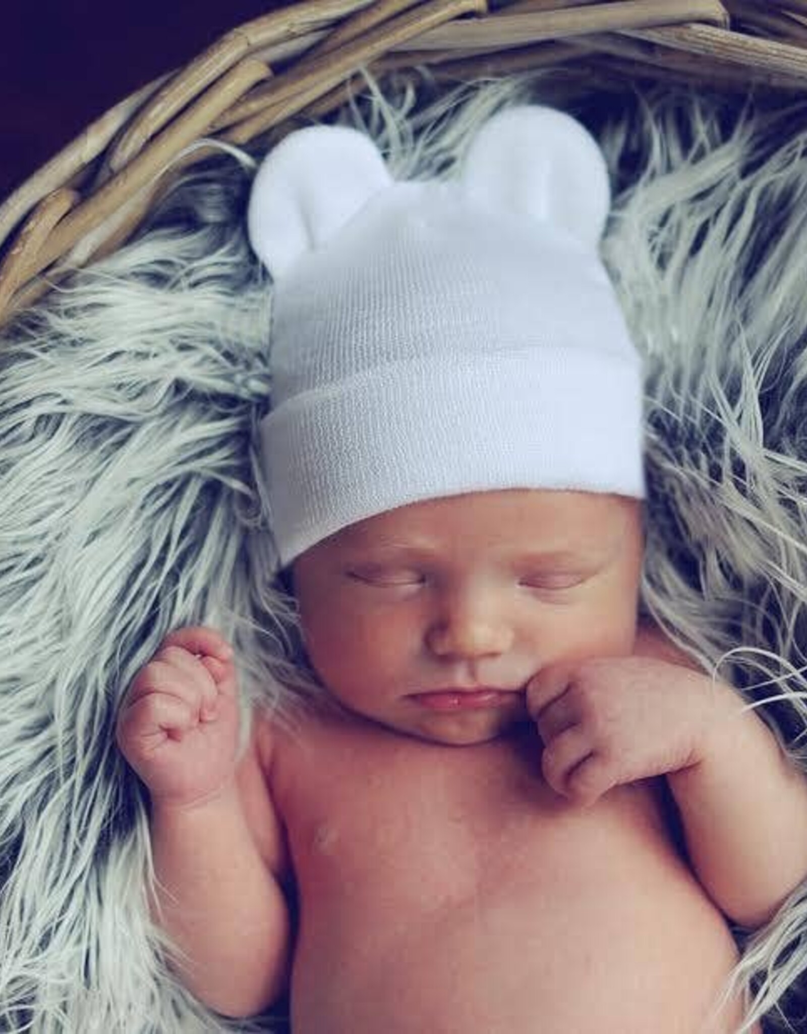 ilybean Nursery Beanie - White Bear Hat