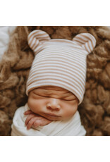 ilybean Nursery Beanie - Striped Tan Bear