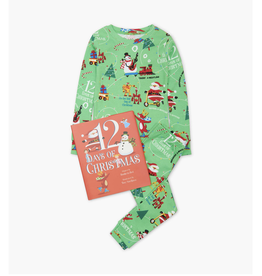 Books to Bed 12 Days of Christmas PJs and Book Set Green