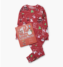 Books to Bed 12 Days of Christmas PJ and Book Set Red