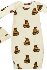 Milkbarn Honey Bear Gown & Hat Set