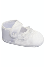 Lito Girls Satin Bootie with Lace & Embroidered Cross