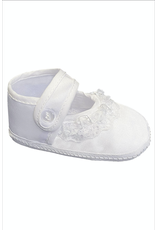 Lito Girls Satin Bootie with Lace & Embroidered Cross