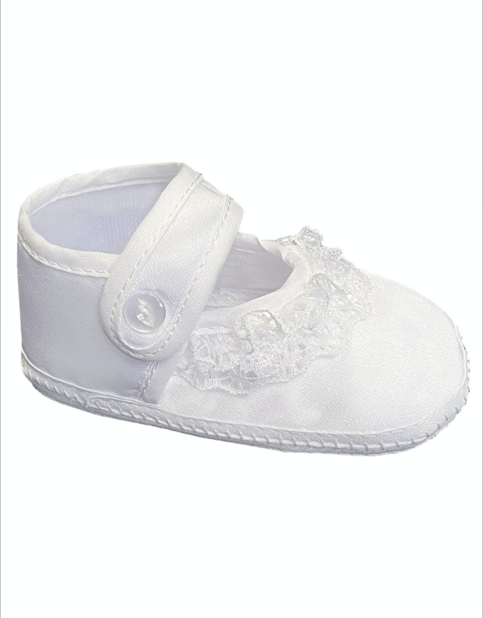 Lito Girls Satin Bootie with Lace & Embroidered Cross