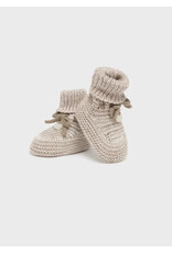 Mayoral Light Brown Knit Baby Booties