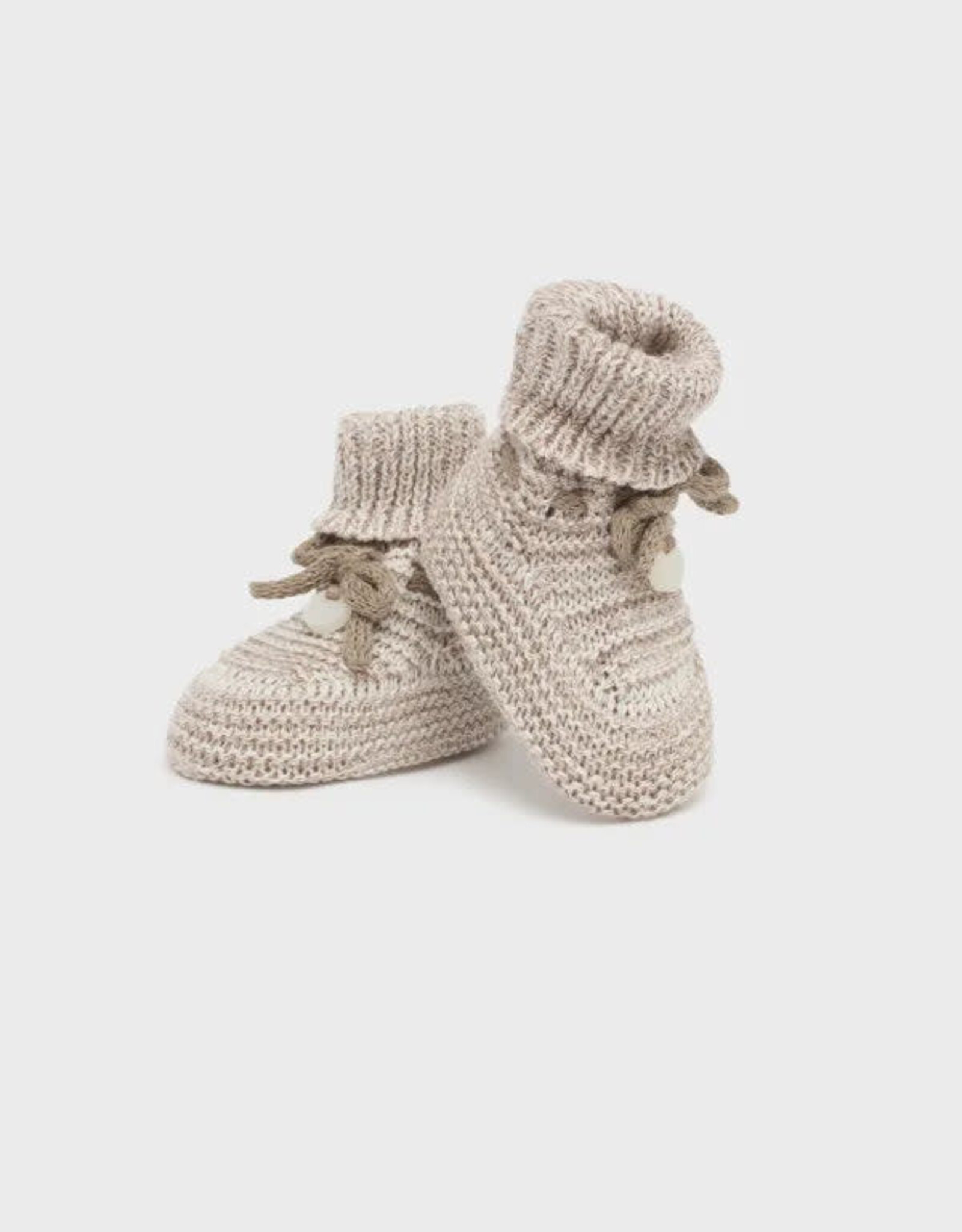 Mayoral Light Brown Knit Baby Booties