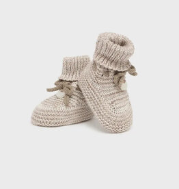 Mayoral Light Brown Knit Baby Booties