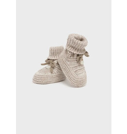 Mayoral Light Brown Knit Baby Booties