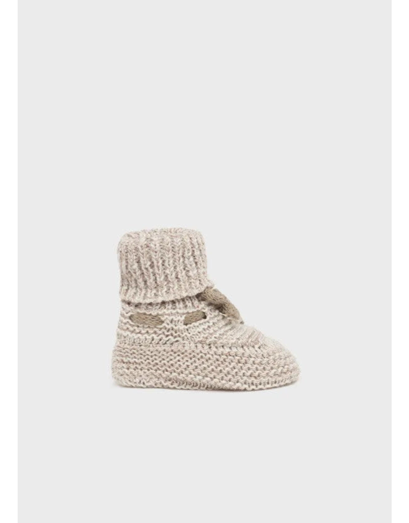 Mayoral Light Brown Knit Baby Booties