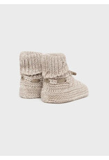 Mayoral Light Brown Knit Baby Booties