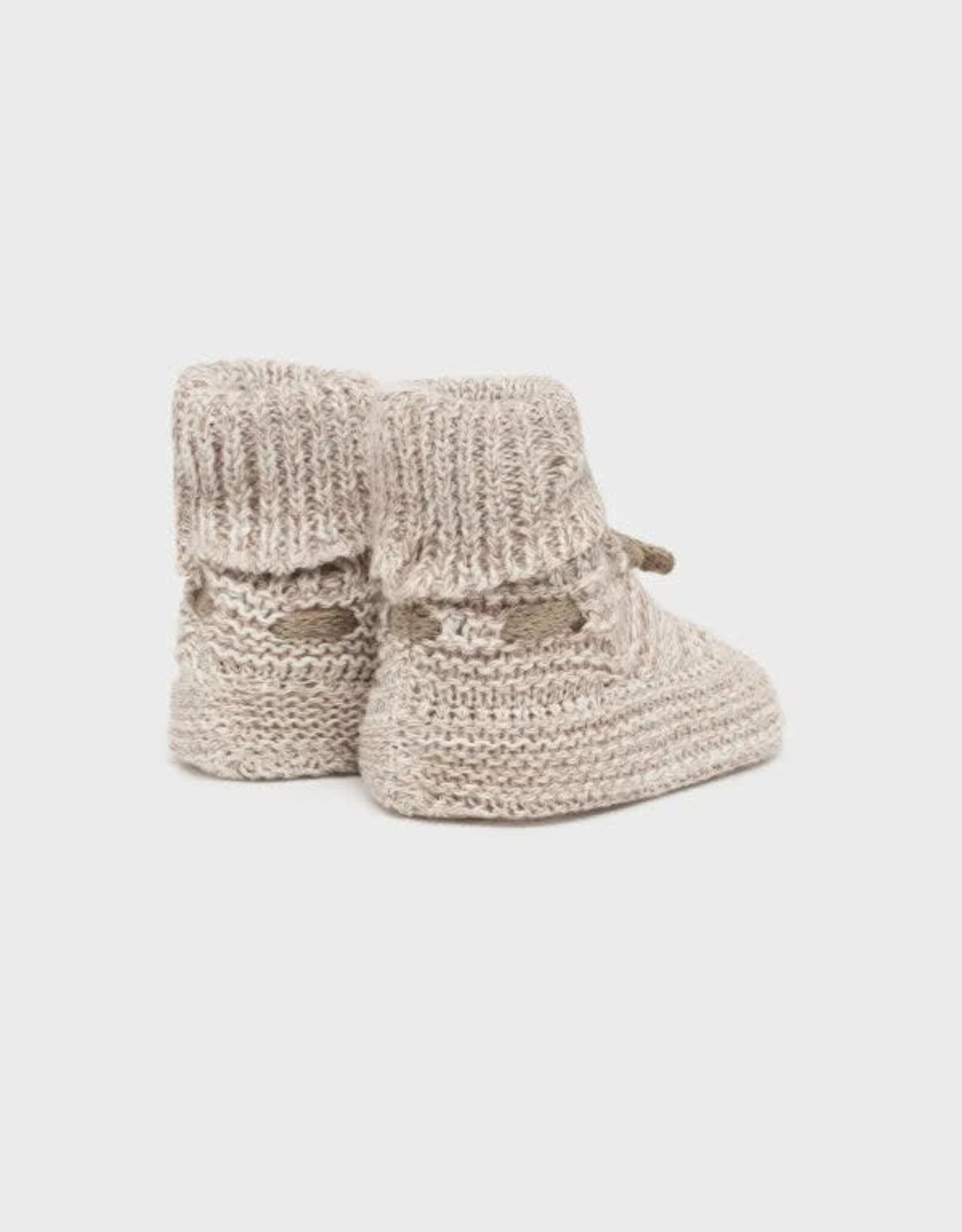 Mayoral Light Brown Knit Baby Booties