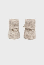 Mayoral Light Brown Knit Baby Booties