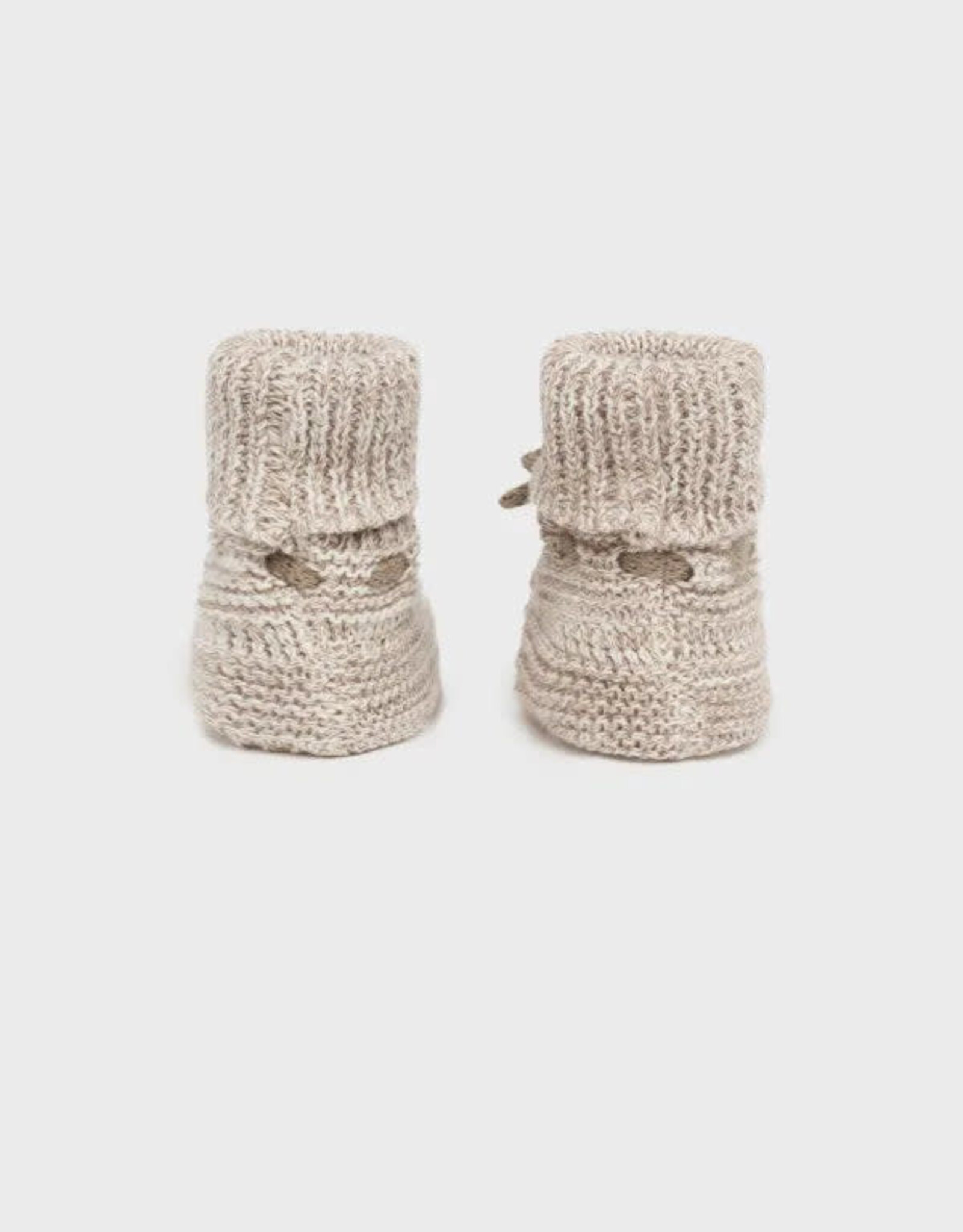 Mayoral Light Brown Knit Baby Booties