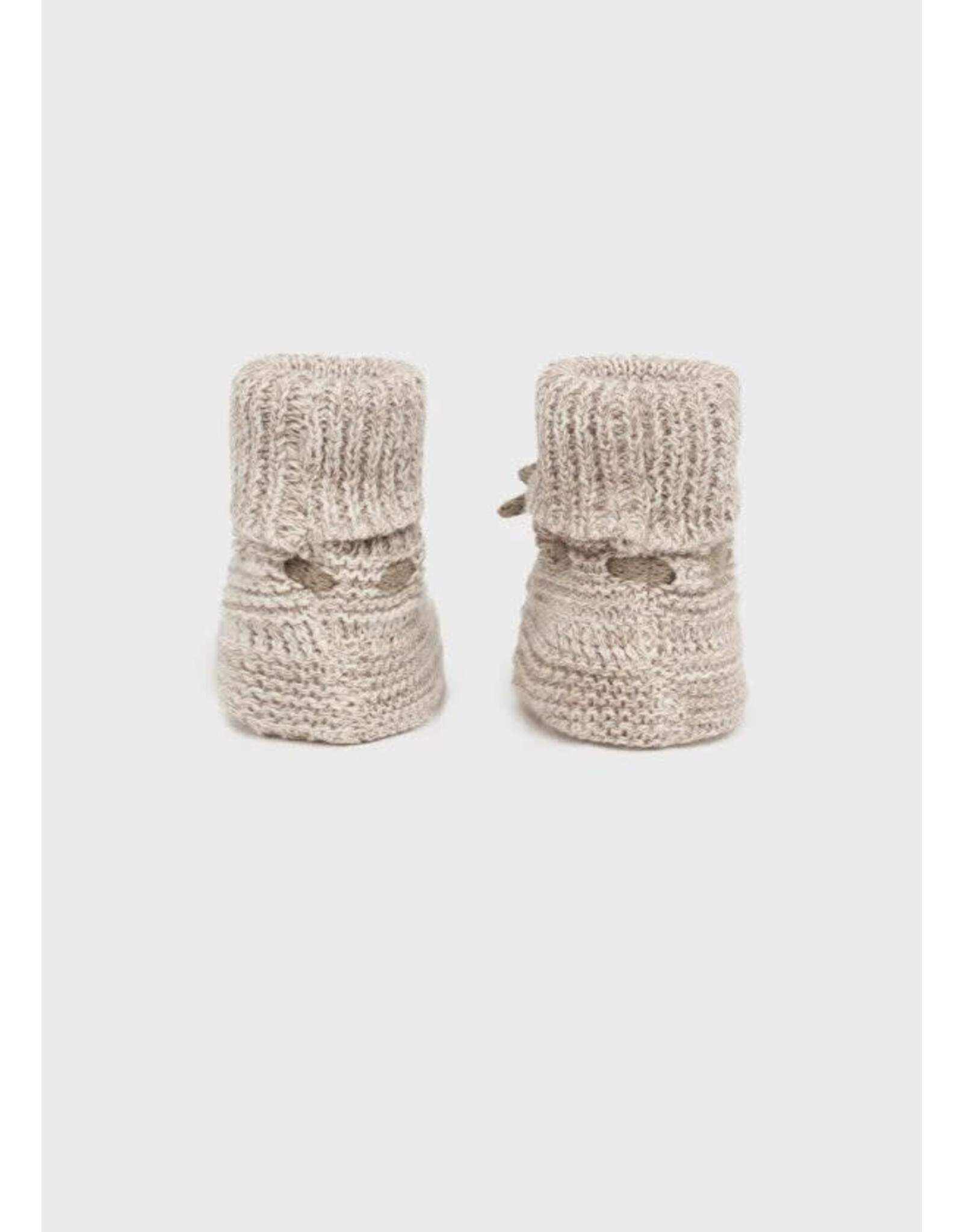 Mayoral Light Brown Knit Baby Booties