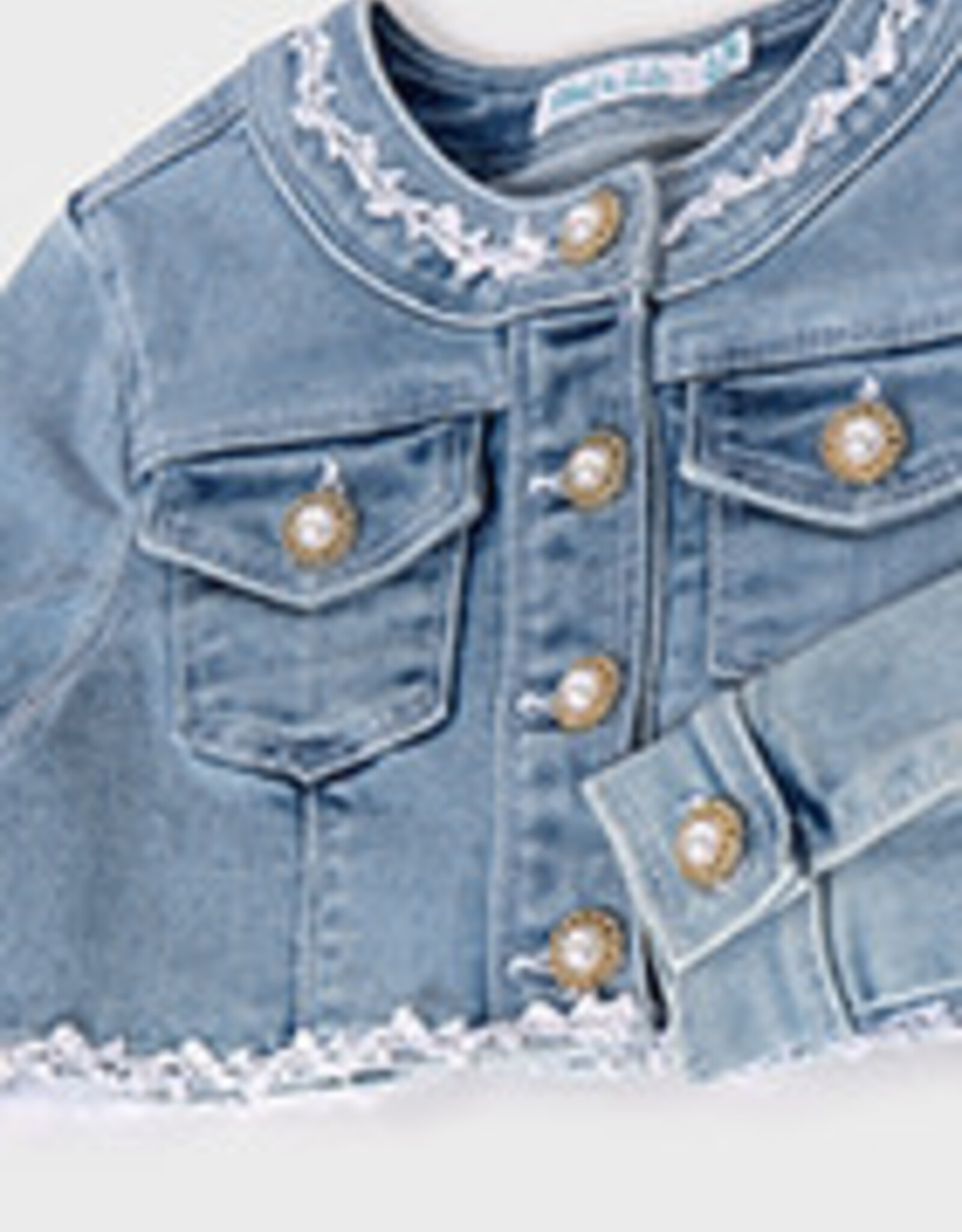Mayoral Bleached Denim Hacket with Detailing