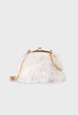 Abel & Lula Cream Fluffy Bag for Girls