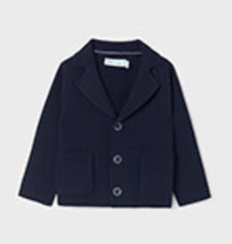 Abel & Lula Navy Textured knit cardigan