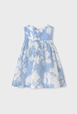 Abel & Lula Sky Blue Floral Linen Dress Baby