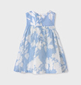 Abel & Lula Sky Blue Floral Linen Dress Baby