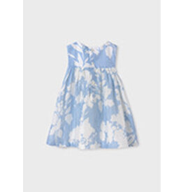 Abel & Lula Sky Blue Floral Linen Dress Baby