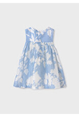 Abel & Lula Sky Blue Floral Linen Dress Baby